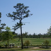 A view of the driving range at Diamondhead Country Club with golf carts in background